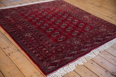 5x5.5 Vintage Fine Pakistani Bokhara Design Square Rug by Old New House® - product image 3 for Resin Society