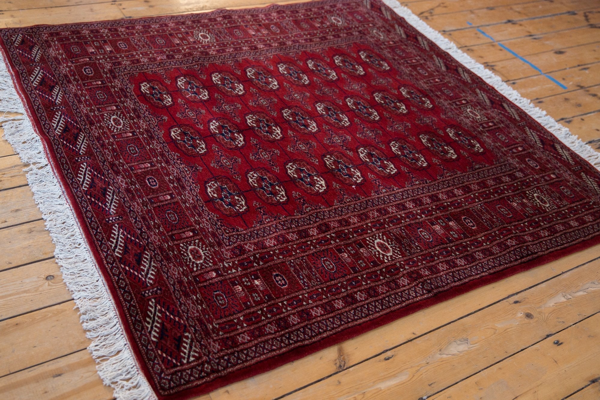5x5.5 Vintage Fine Pakistani Bokhara Design Square Rug by Old New House® - product image 5 for Resin Society