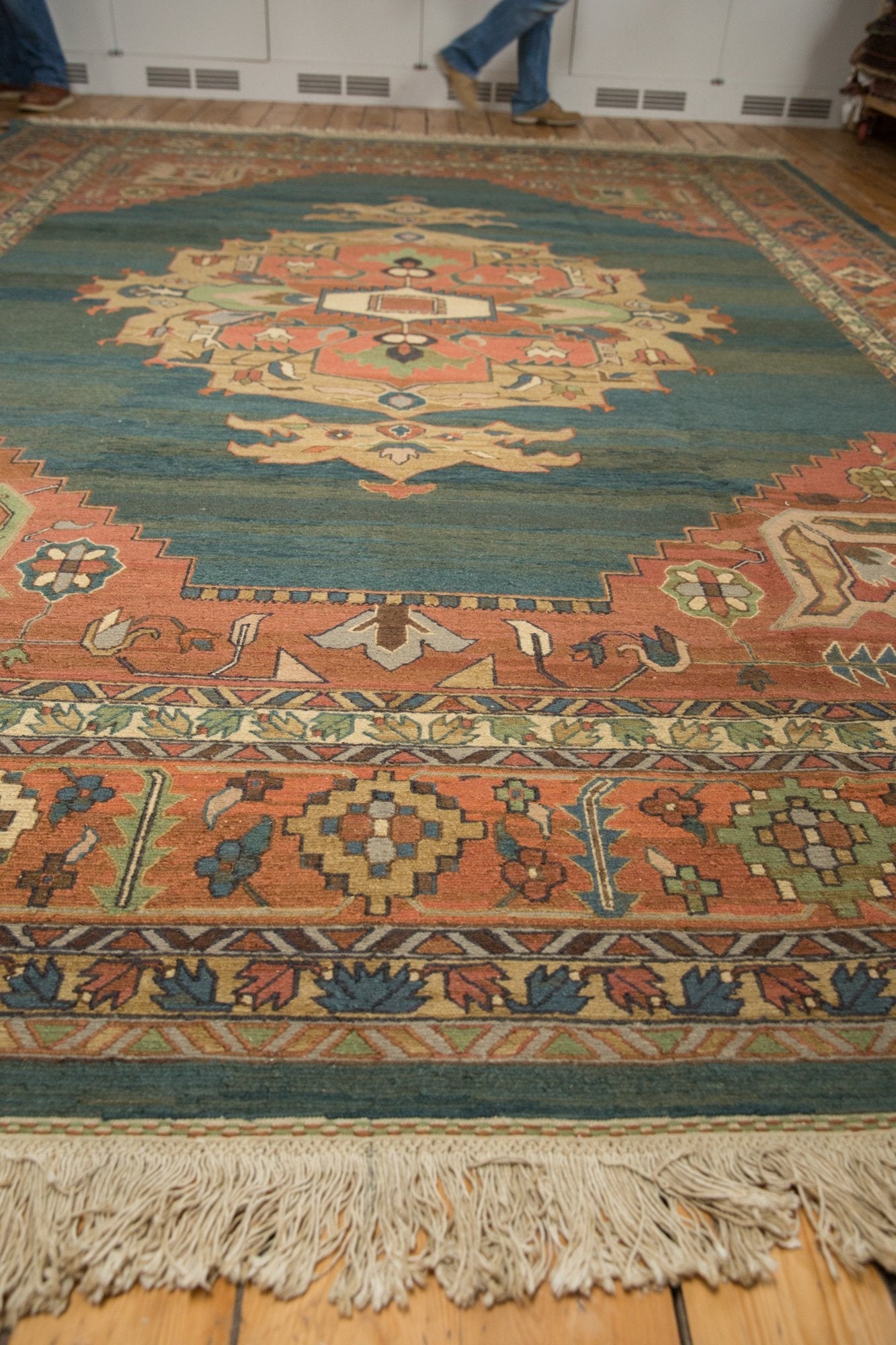 10x13.5 Vintage Serapi Indian Soumac Design Carpet by Old New House® - product image 4 for Resin Society