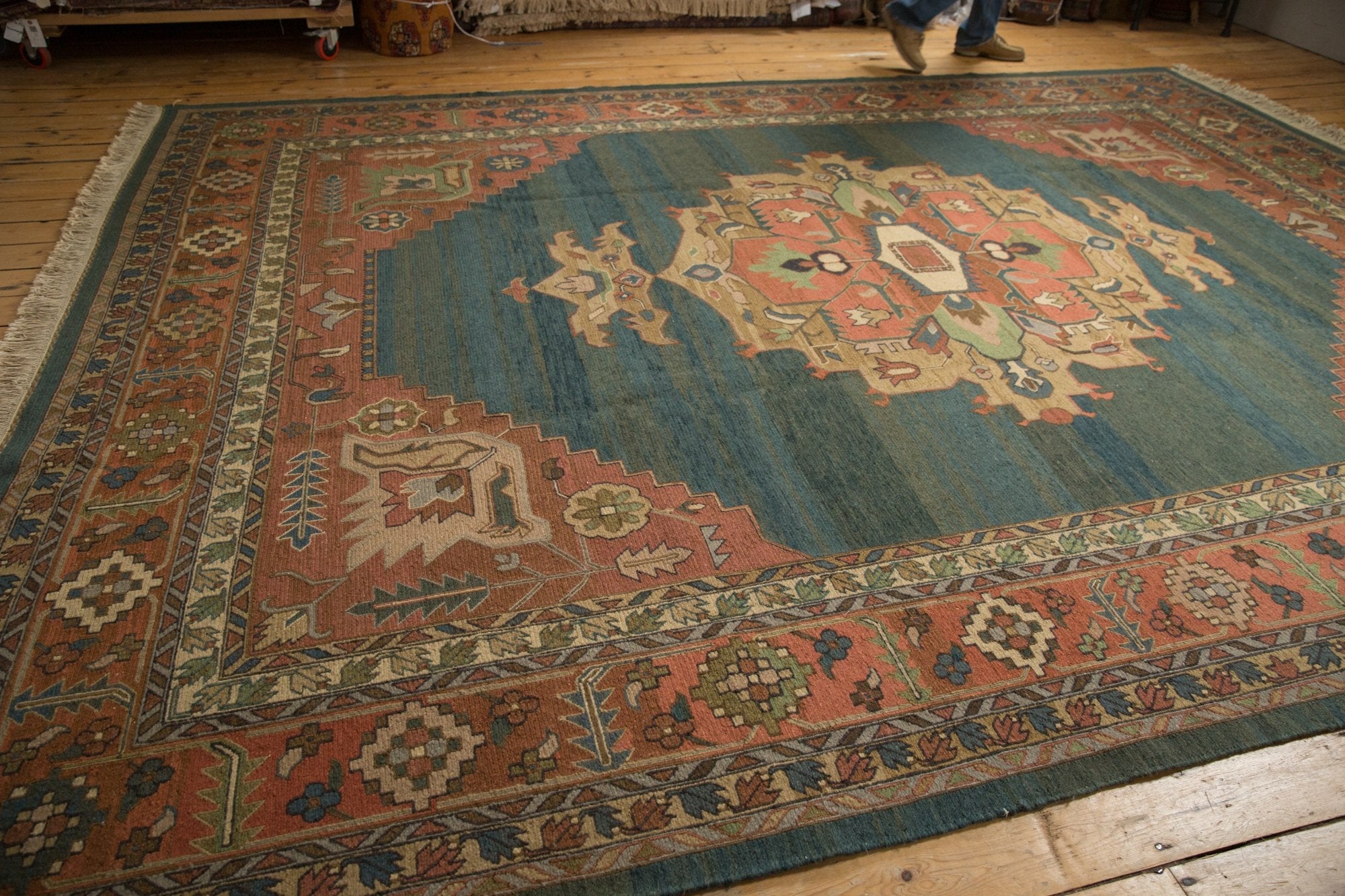10x13.5 Vintage Serapi Indian Soumac Design Carpet by Old New House® - product image 13 for Resin Society