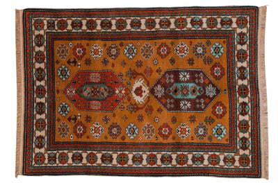5.5x7.5 Vintage Siberian Kazak Design Carpet by Old New House® - main product image for Resin Society