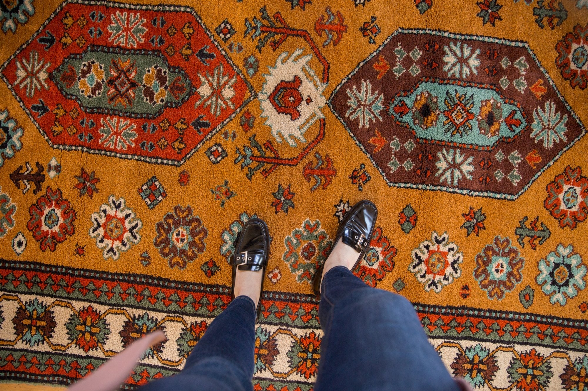5.5x7.5 Vintage Siberian Kazak Design Carpet by Old New House® - product image 2 for Resin Society