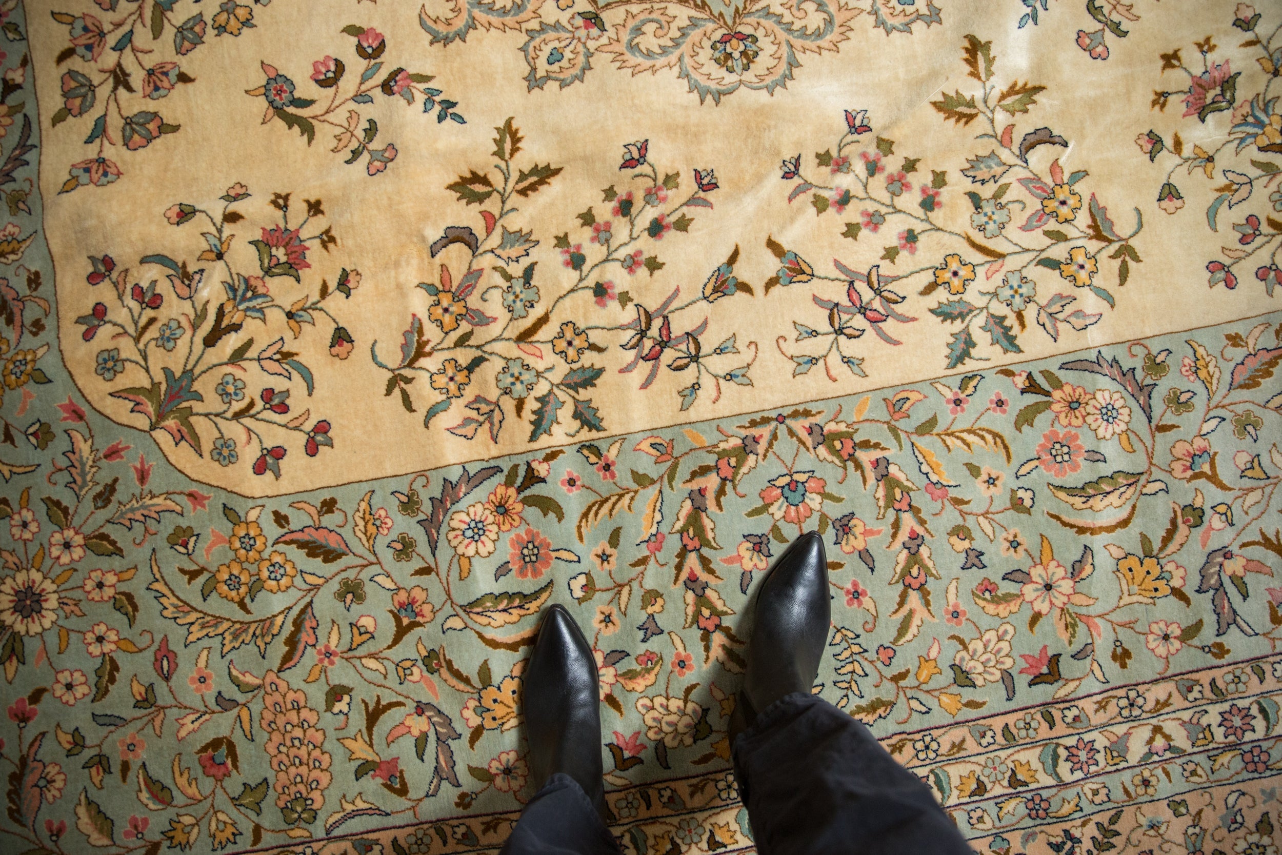 12x12 Vintage Bulgarian Kerman Design Square Carpet by Old New House® - product image 2 for Resin Society