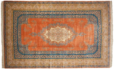 12x18.5 Vintage Bulgarian Kerman Design Carpet by Old New House® - main product image for Resin Society