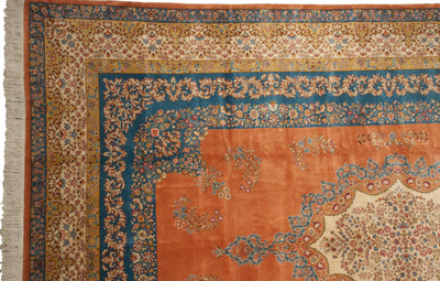 12x18.5 Vintage Bulgarian Kerman Design Carpet by Old New House® - product image 3 for Resin Society