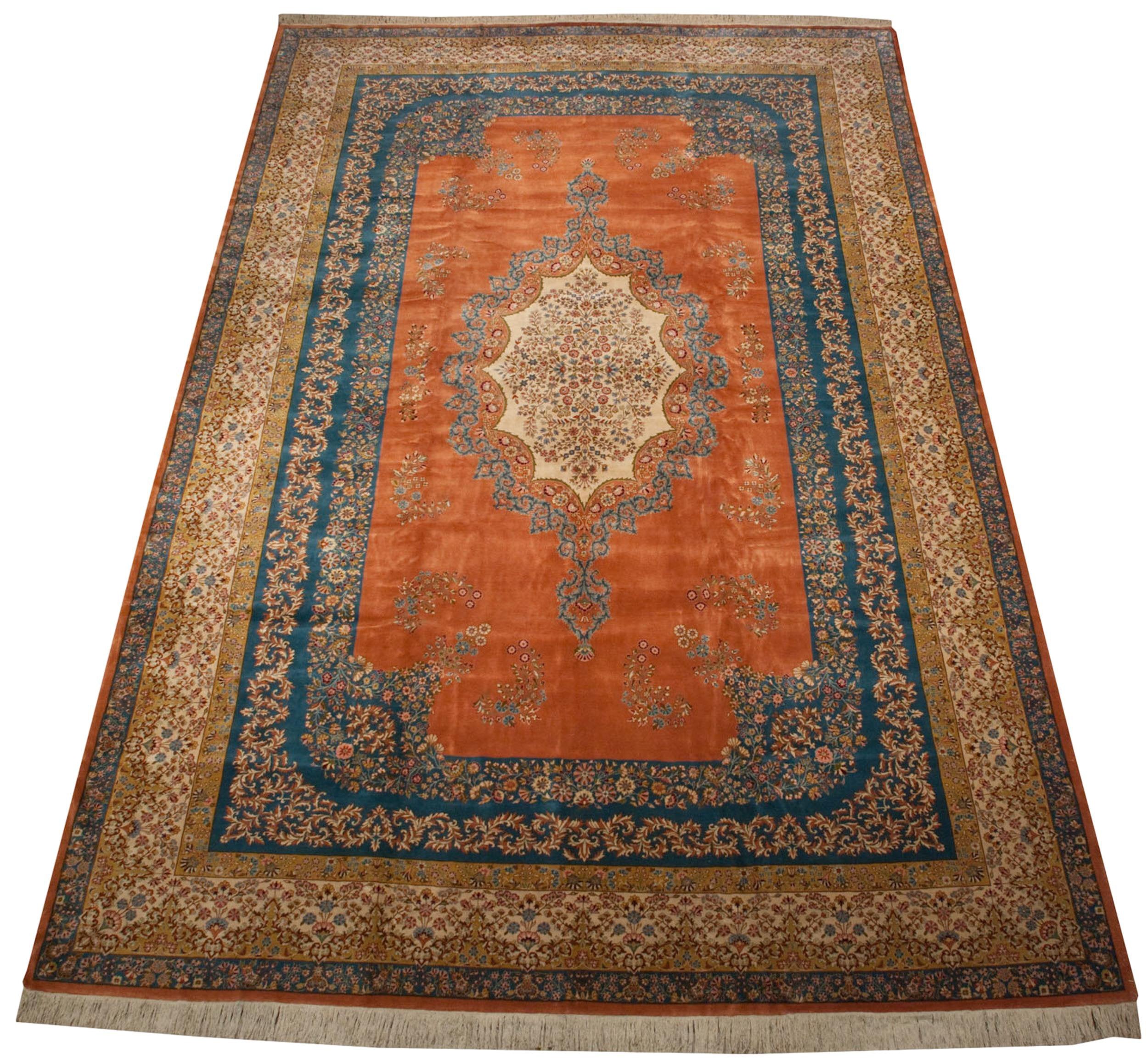 12x18.5 Vintage Bulgarian Kerman Design Carpet by Old New House® - product image 6 for Resin Society