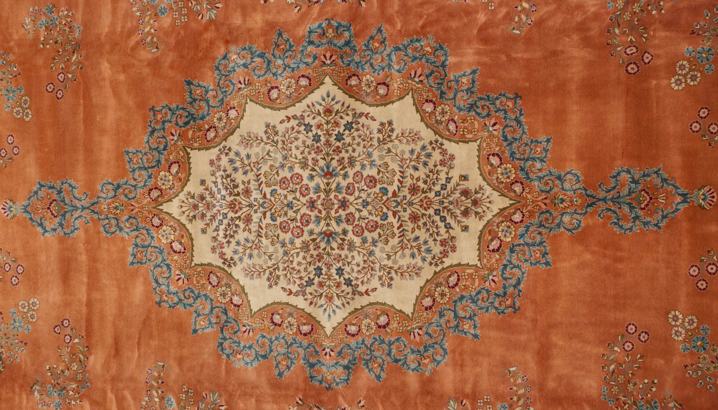 12x18.5 Vintage Bulgarian Kerman Design Carpet by Old New House® - product image 7 for Resin Society