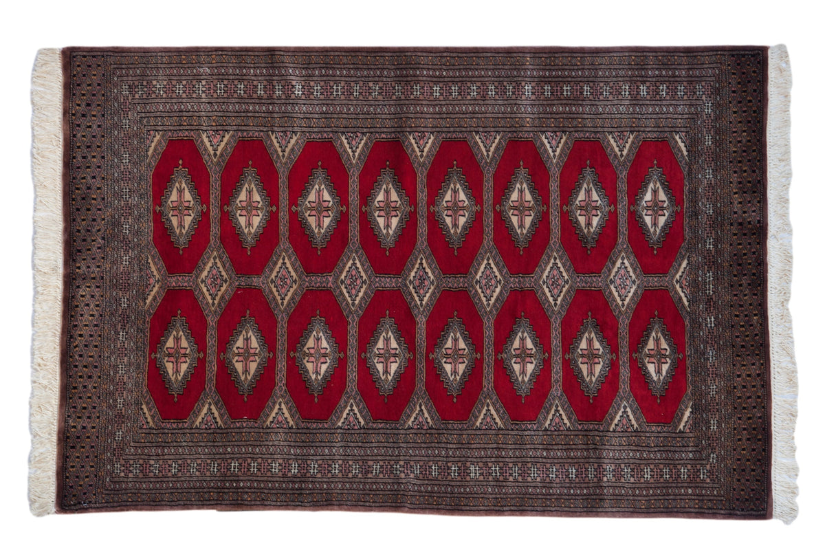 4x6 Vintage Fine Pakistani Turkmen Design Rug by Old New House® - main product image for Resin Society