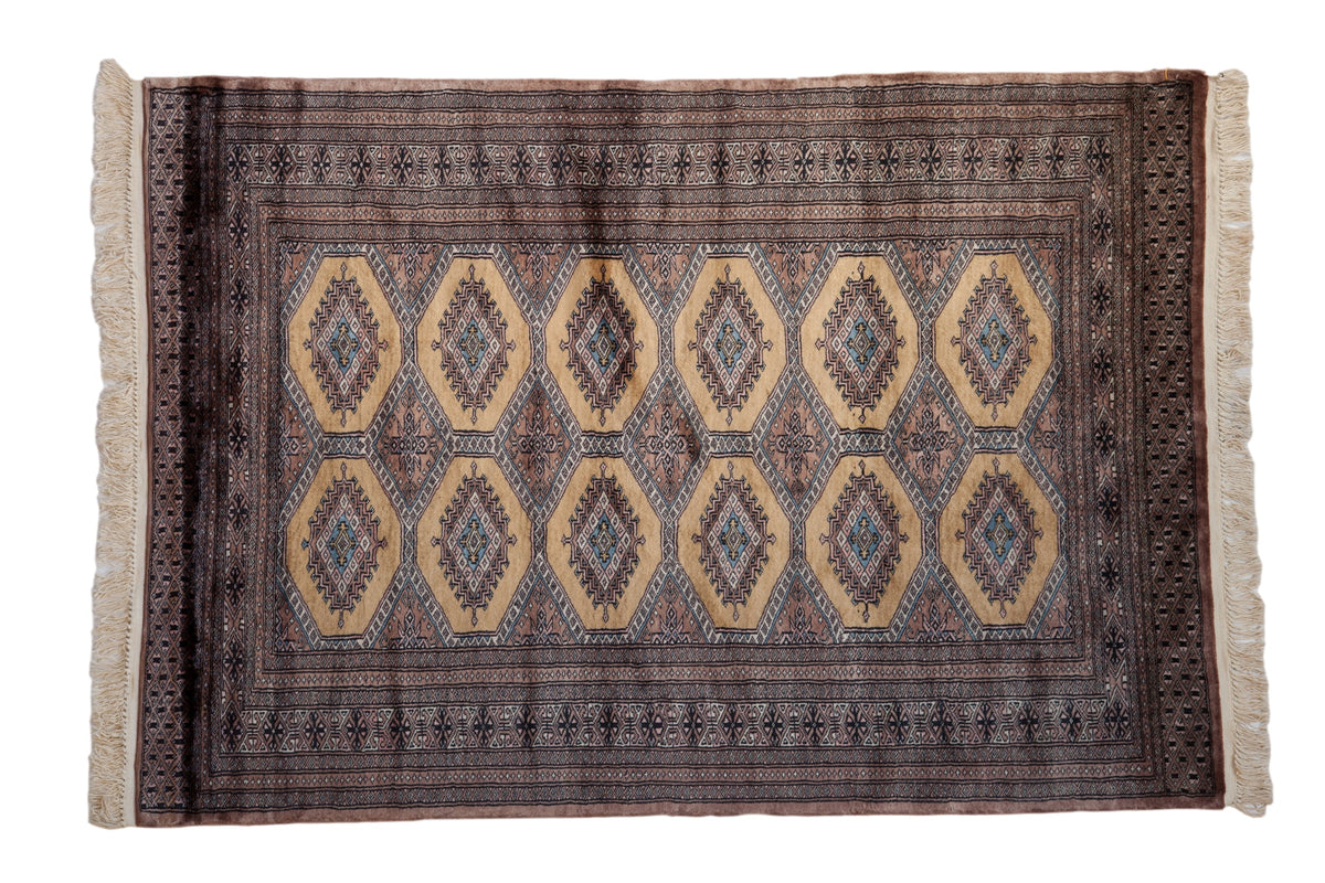 4x6 Vintage Fine Pakistani Turkmen Design Rug by Old New House® - main product image for Resin Society