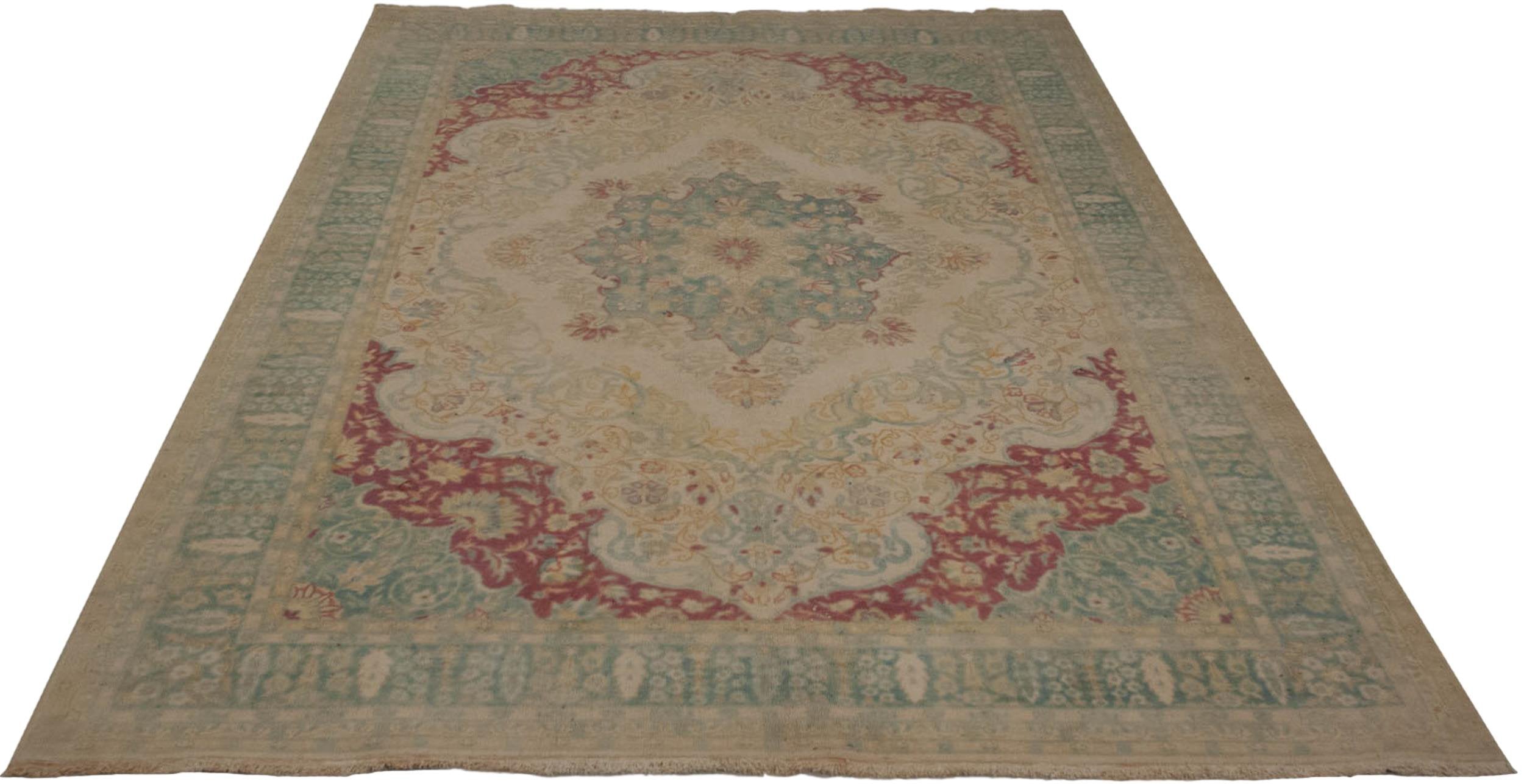 6x9 Vintage Distressed Bulgarian Kerman Design Carpet by Old New House® - product image 2 for Resin Society