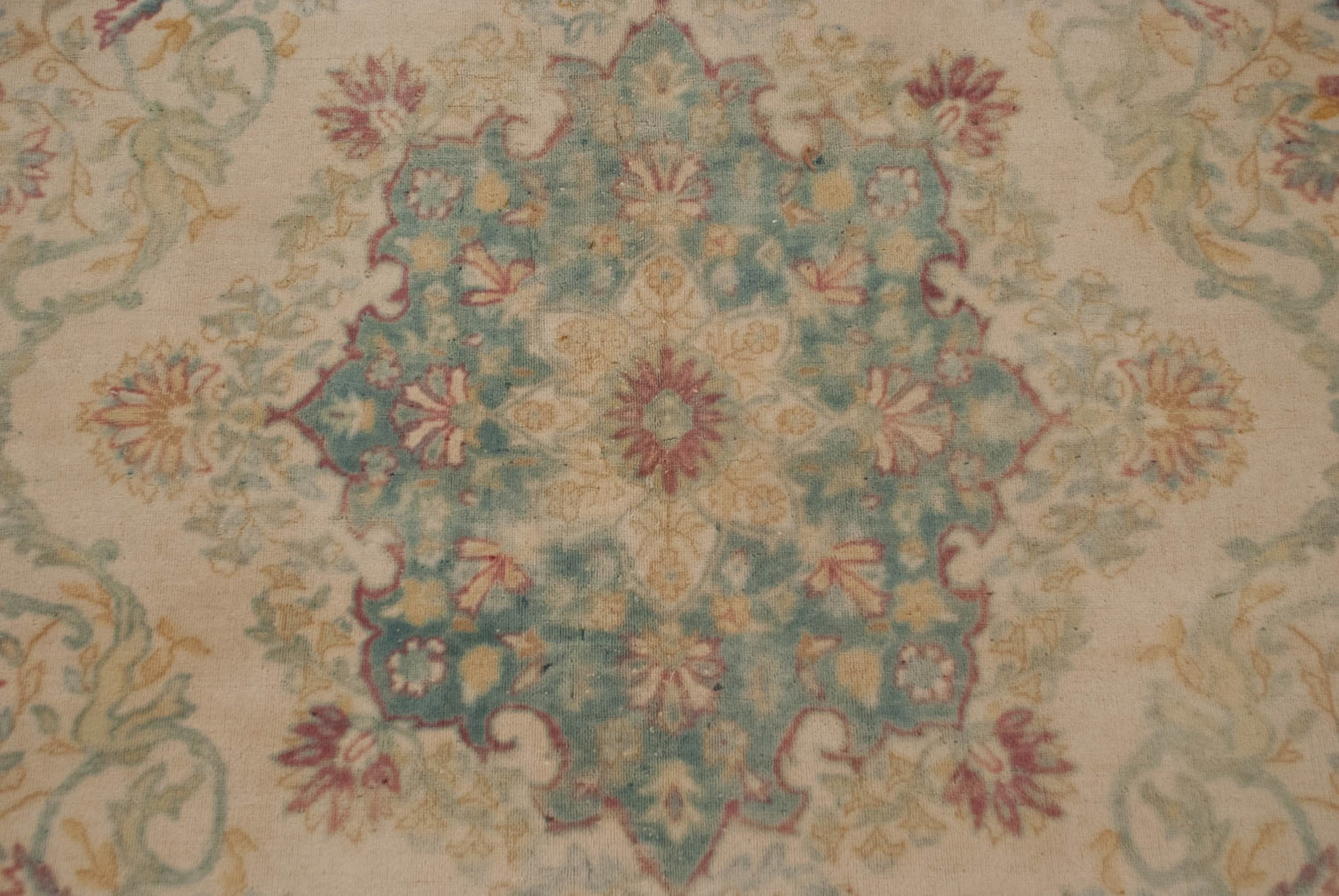 6x9 Vintage Distressed Bulgarian Kerman Design Carpet by Old New House® - product image 7 for Resin Society
