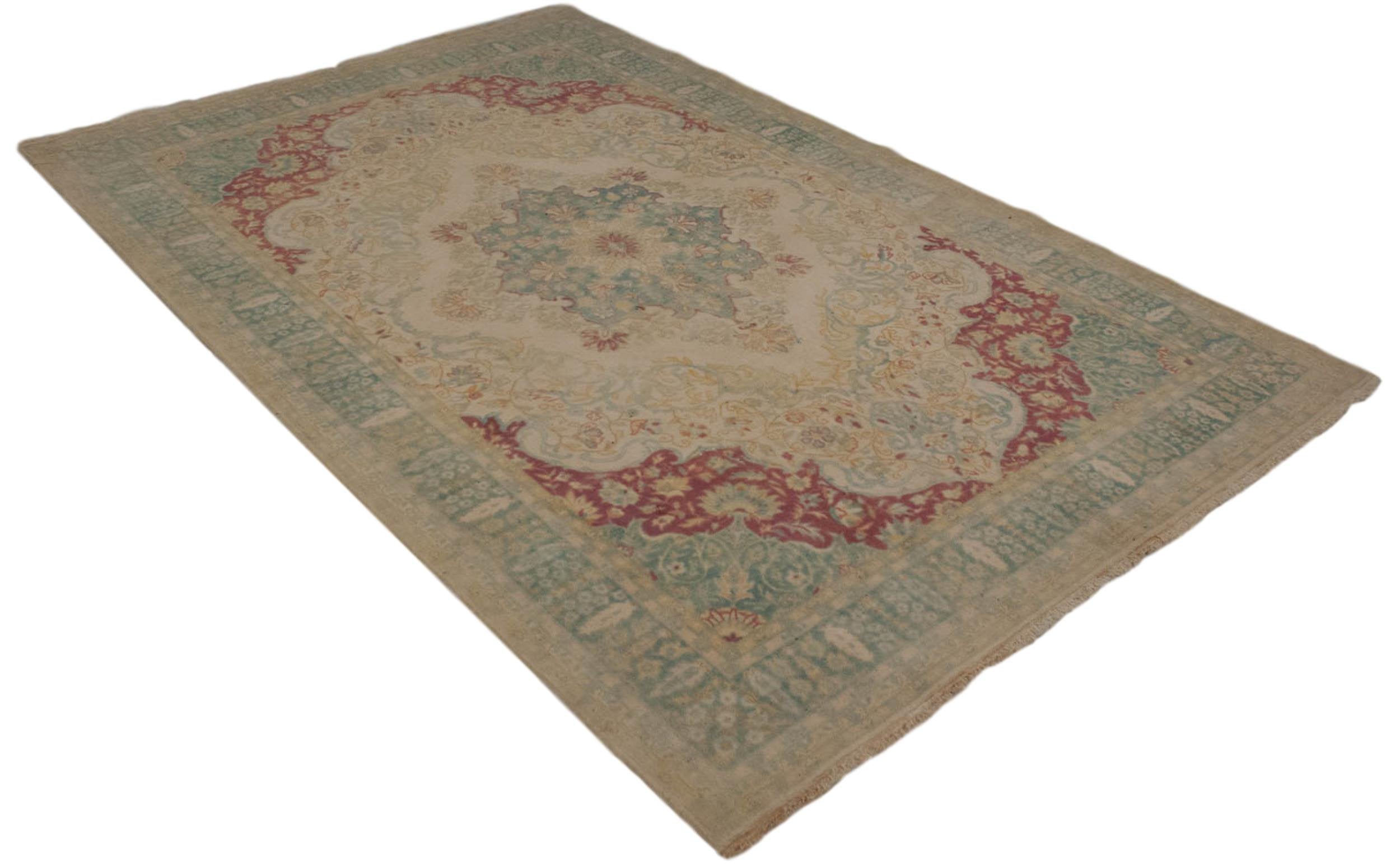 6x9 Vintage Distressed Bulgarian Kerman Design Carpet by Old New House® - product image 8 for Resin Society