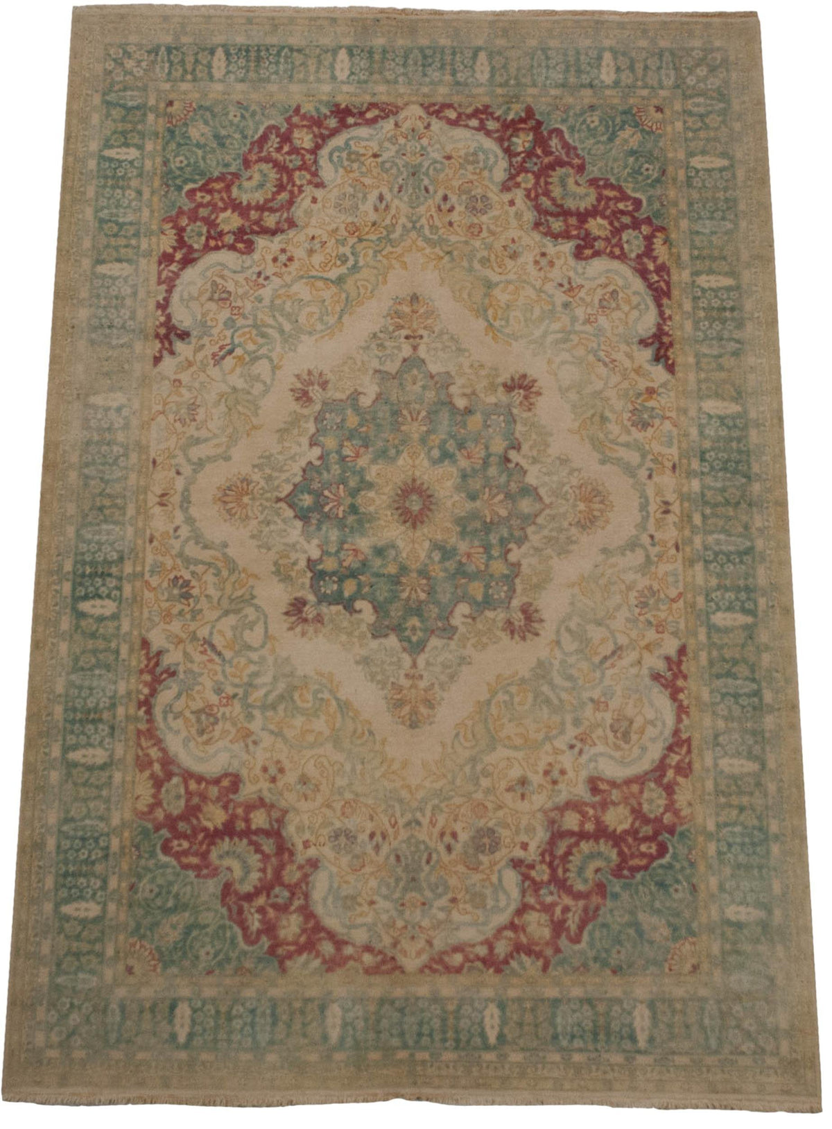 6x9 Vintage Distressed Bulgarian Kerman Design Carpet by Old New House® - product image 9 for Resin Society