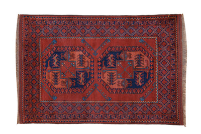 3.5x5 Vintage Pakistani Ersari Design Rug by Old New House® - main product image for Resin Society