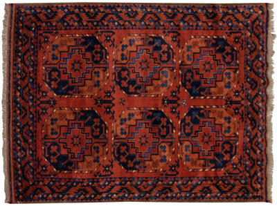 3.5x5 Vintage Pakistani Ersari Design Rug by Old New House® - main product image for Resin Society