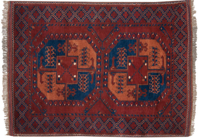 3x4 Vintage Pakistani Ersari Design Square Rug by Old New House® - main product image for Resin Society
