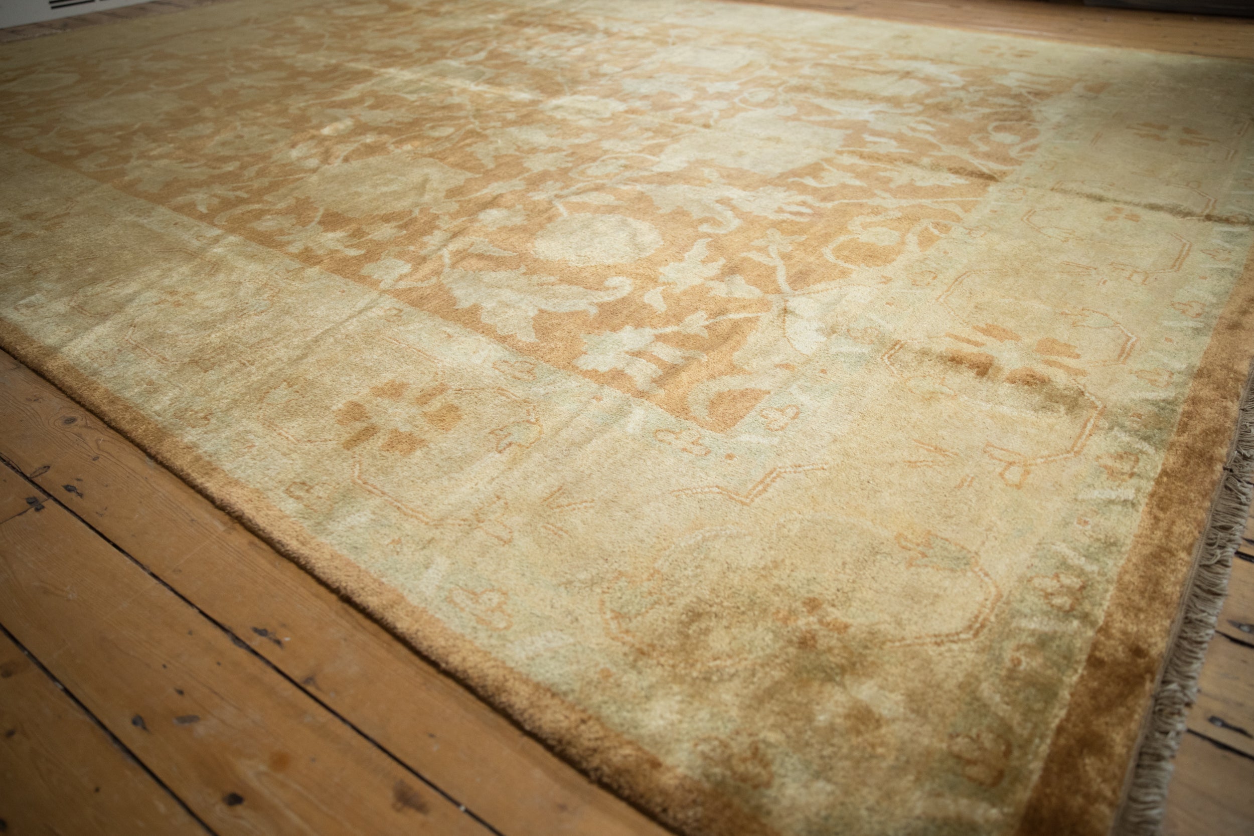 RESERVED 10x14 Vintage Gold Wash Indian Oushak Design Carpet