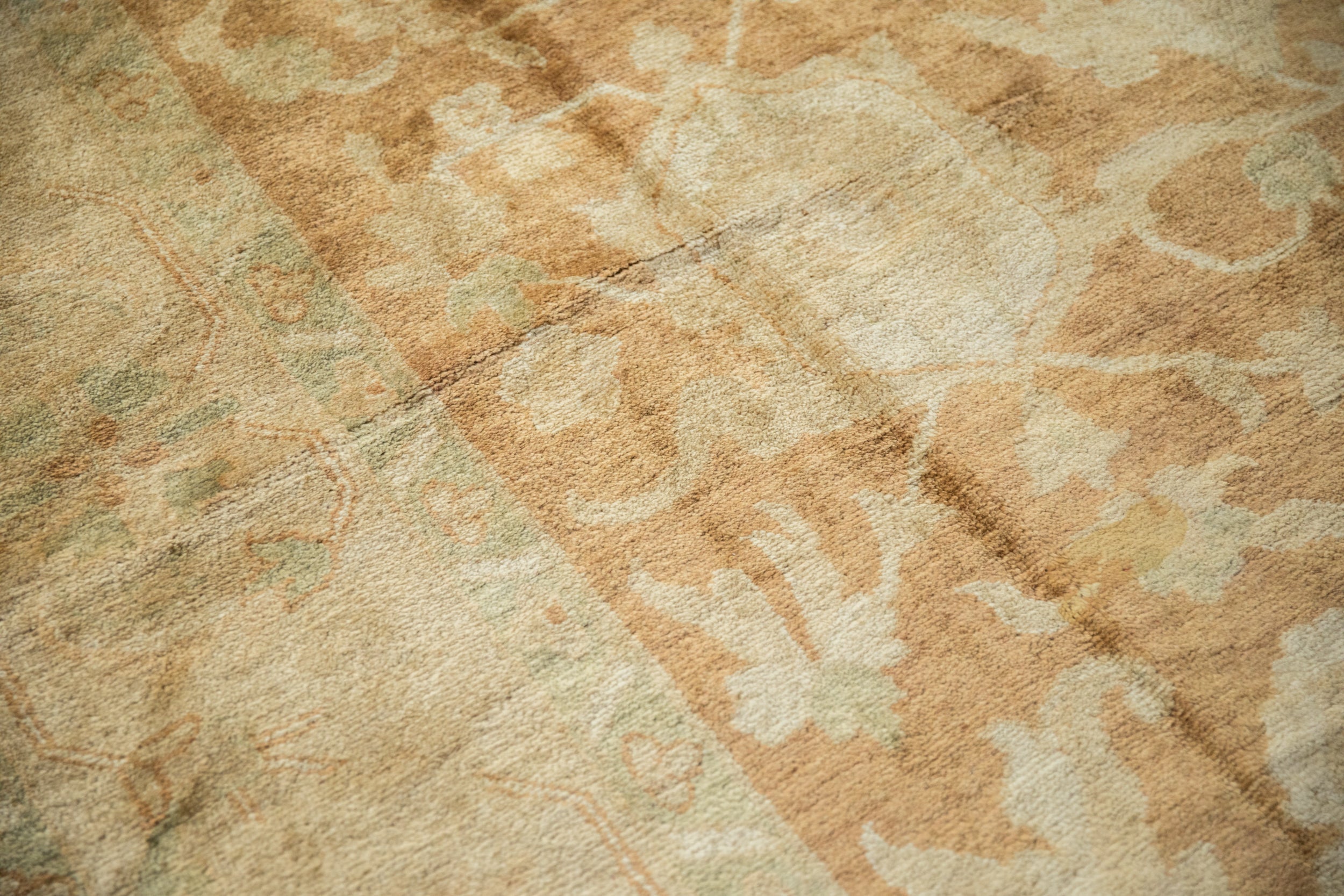 RESERVED 10x14 Vintage Gold Wash Indian Oushak Design Carpet
