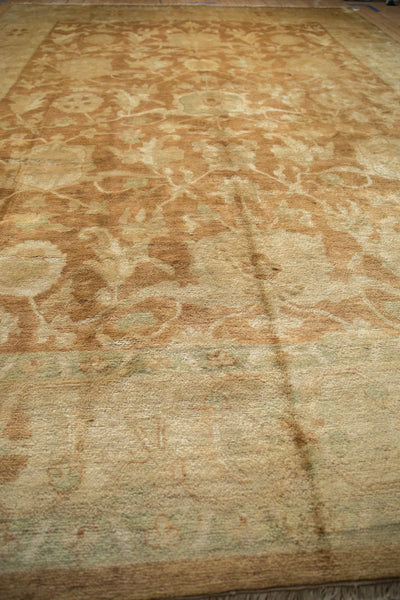 RESERVED 10x14 Vintage Gold Wash Indian Oushak Design Carpet