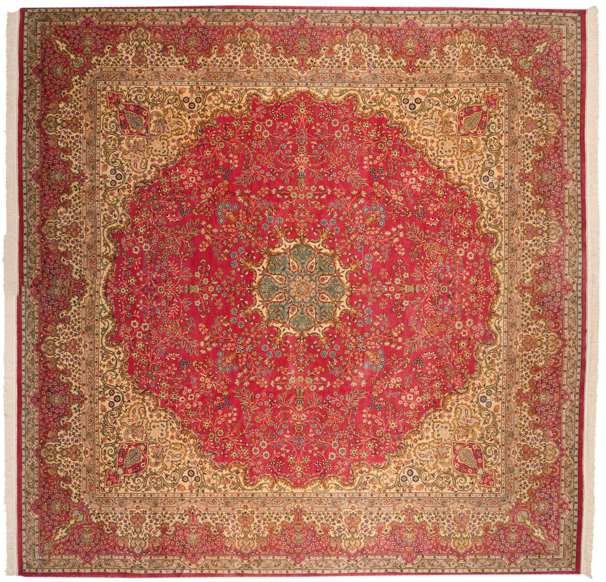 12x12.5 Vintage Bulgarian Kerman Design Square Carpet by Old New House® - product image 15 for Resin Society