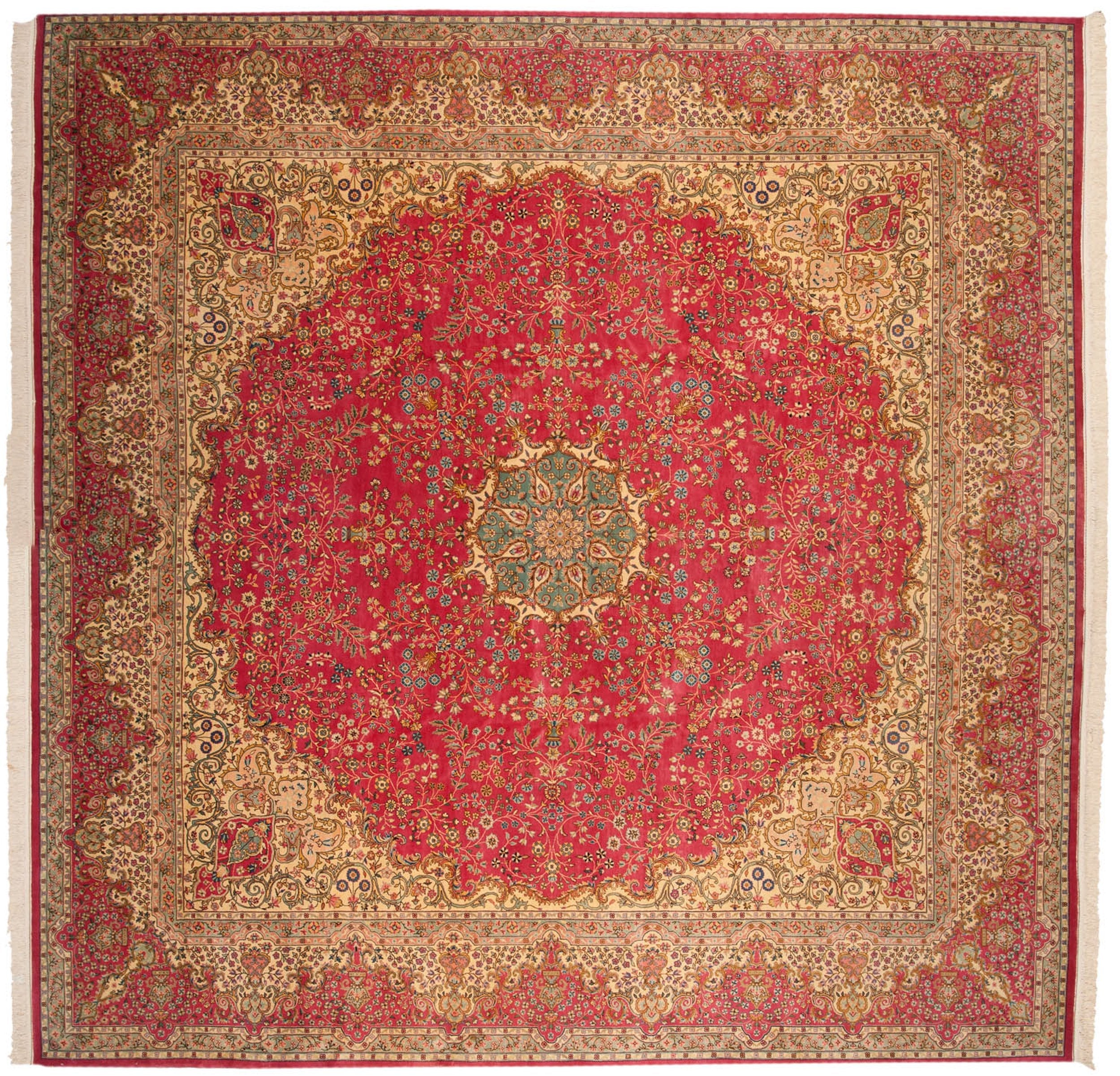 12x12.5 Vintage Bulgarian Kerman Design Square Carpet by Old New House® - product image 15 for Resin Society