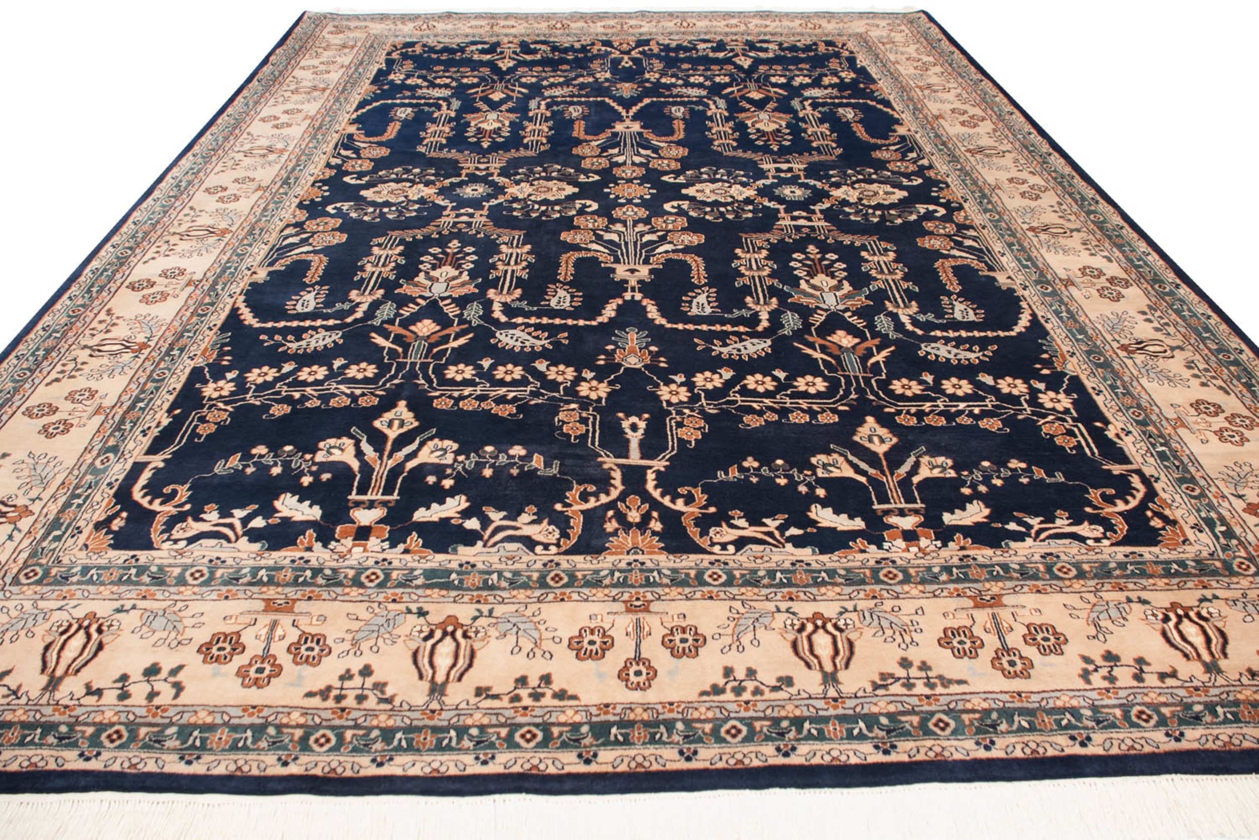 10x14 Vintage Indian Mohajeran Sarouk Design Carpet by Old New House® - product image 3 for Resin Society