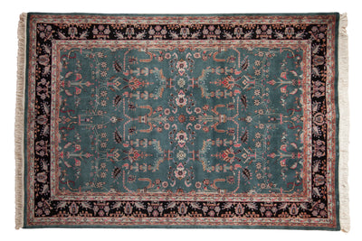 6x9 Vintage Indian Mohajeran Sarouk Design Carpet by Old New House® - main product image for Resin Society