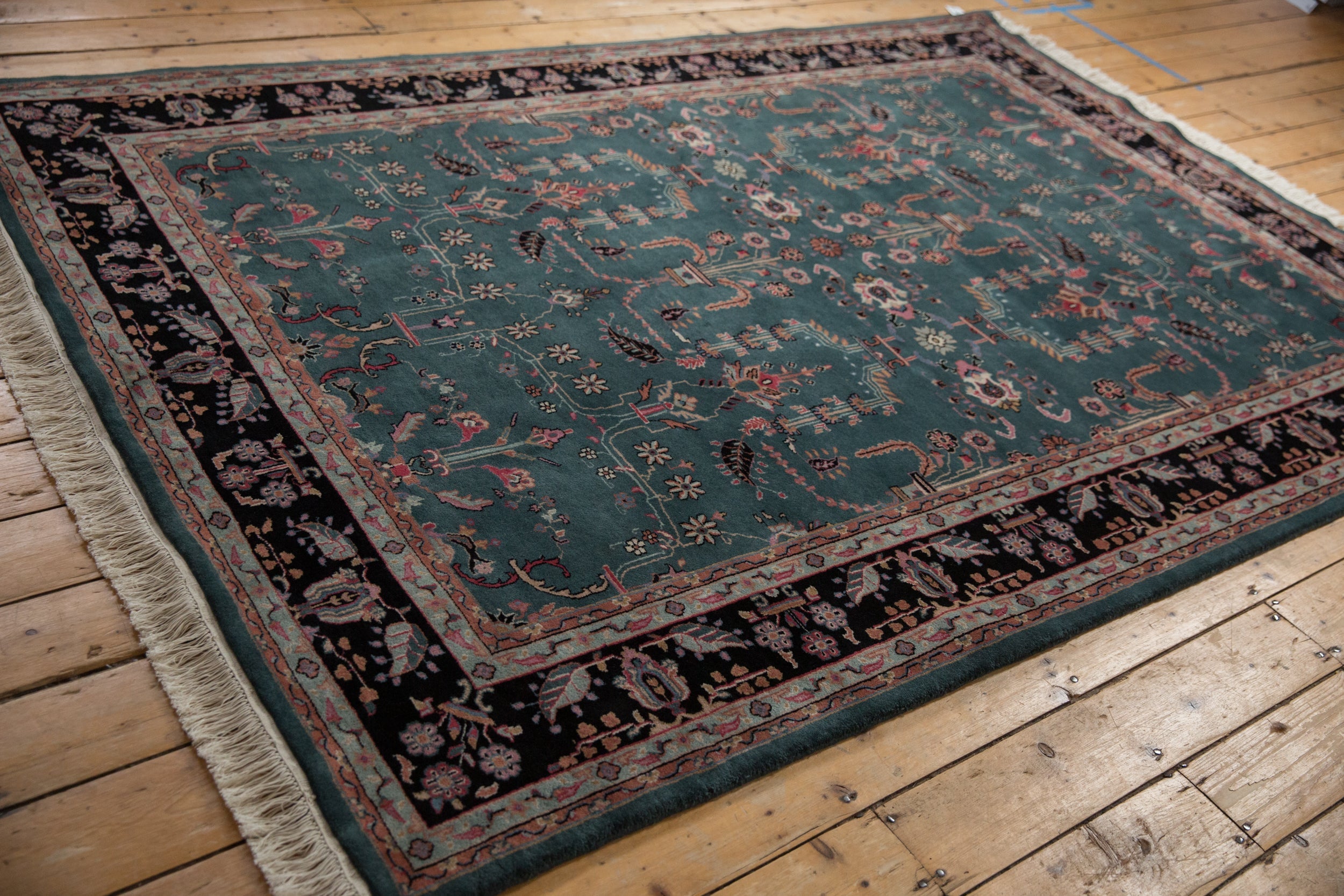 6x9 Vintage Indian Mohajeran Sarouk Design Carpet by Old New House® - product image 5 for Resin Society