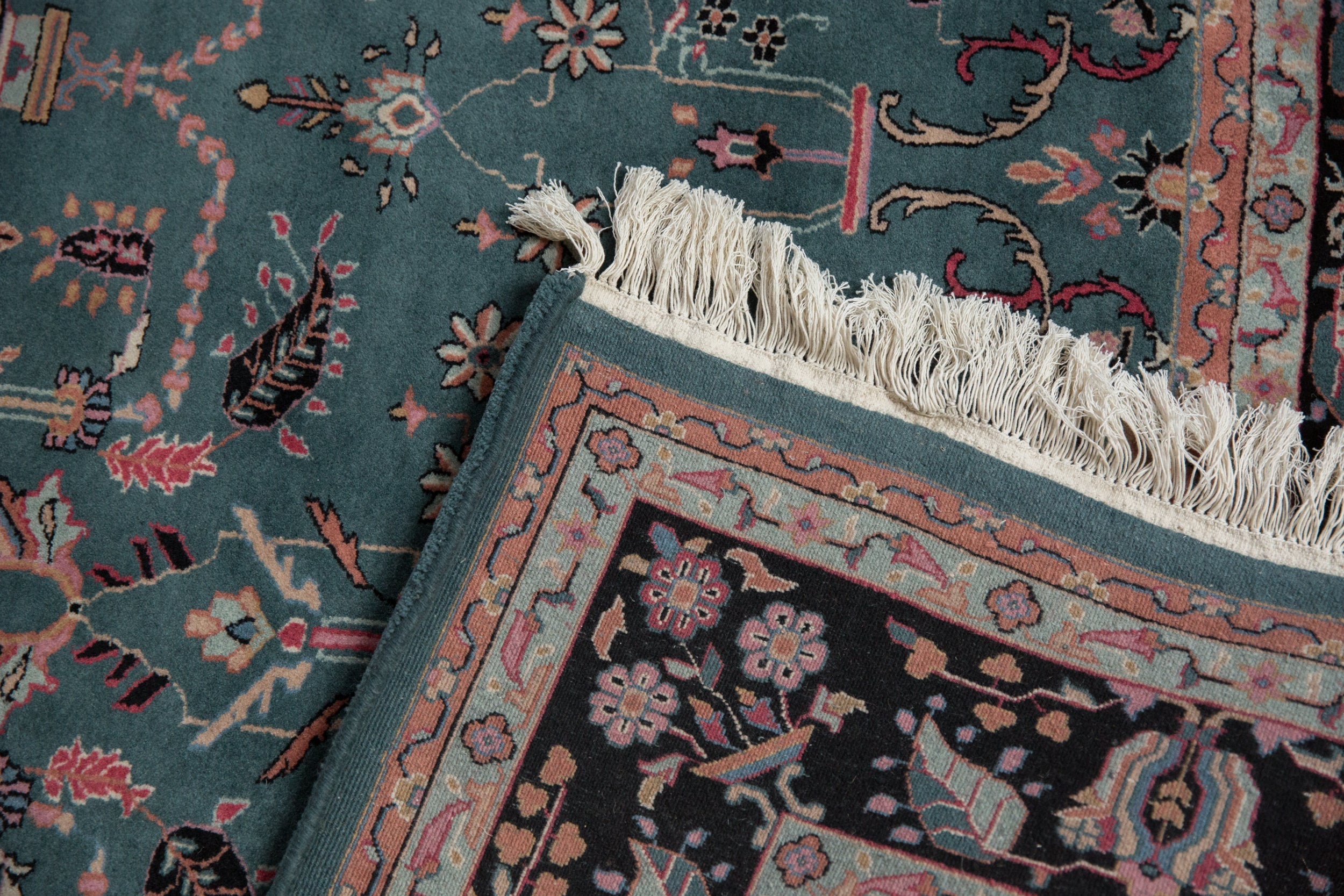6x9 Vintage Indian Mohajeran Sarouk Design Carpet by Old New House® - product image 10 for Resin Society