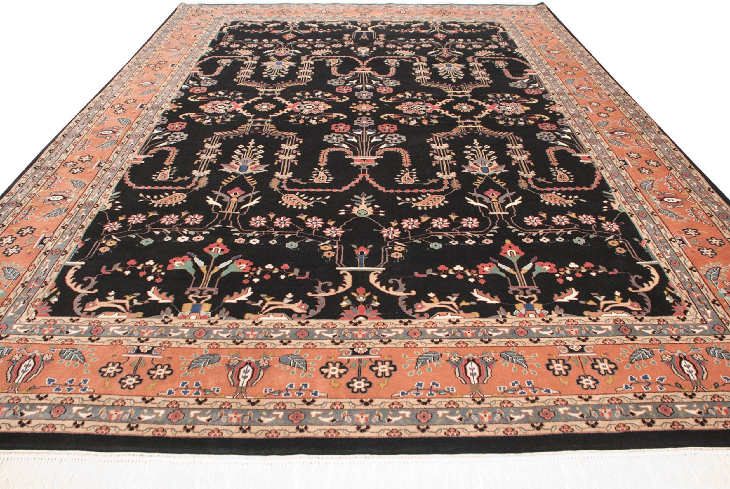 10x13.5 Vintage Indian Mohajeran Sarouk Design Carpet by Old New House® - product image 2 for Resin Society