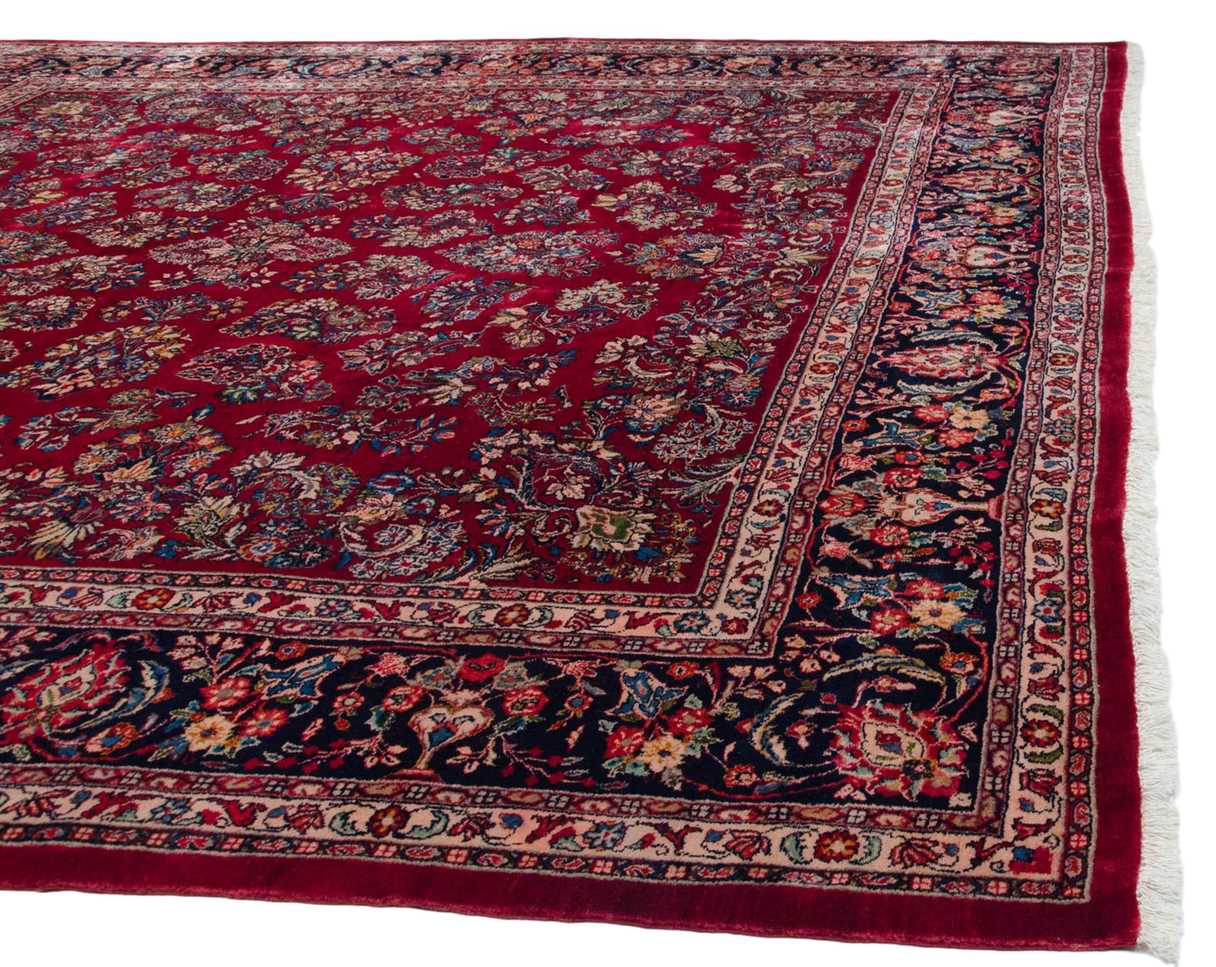 12x12 Vintage Fine Sarouk Square Carpet by Old New House® - product image 10 for Resin Society
