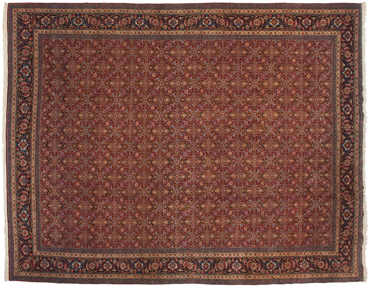 11x14 Vintage Tabriz Carpet by Old New House® - product view showing woven pattern and color details