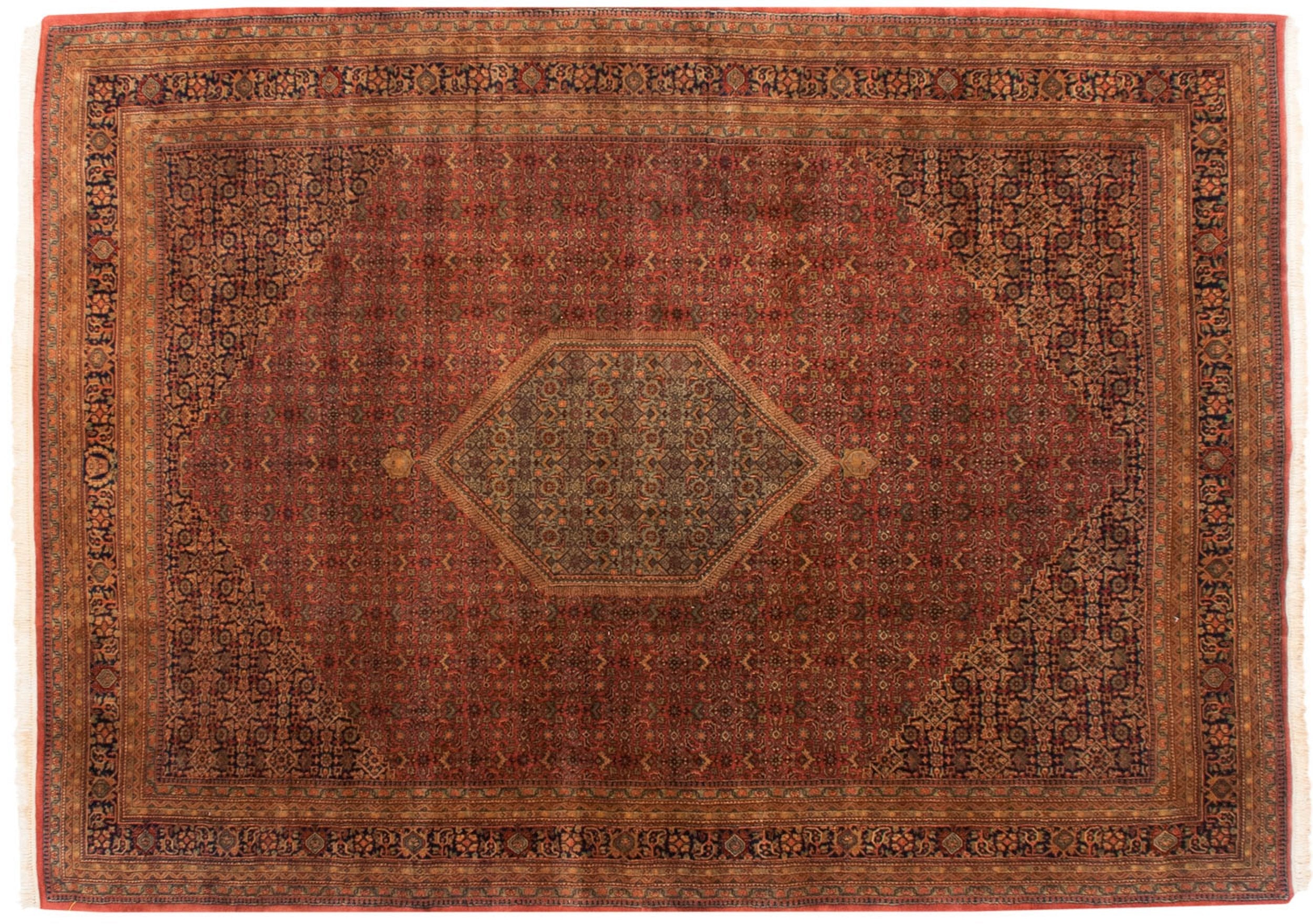 10x14 Vintage Tea Washed Indian Bijar Design Carpet by Old New House® - main product image for Resin Society