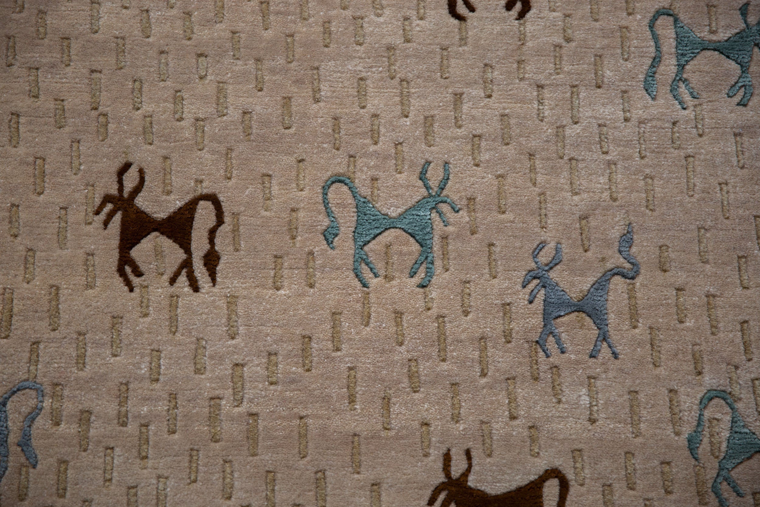 6x9 New Indian Folk Art Design Carpet by Old New House® - product image 5 for Resin Society