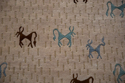 6x9 New Indian Folk Art Design Carpet by Old New House® - product image 5 for Resin Society