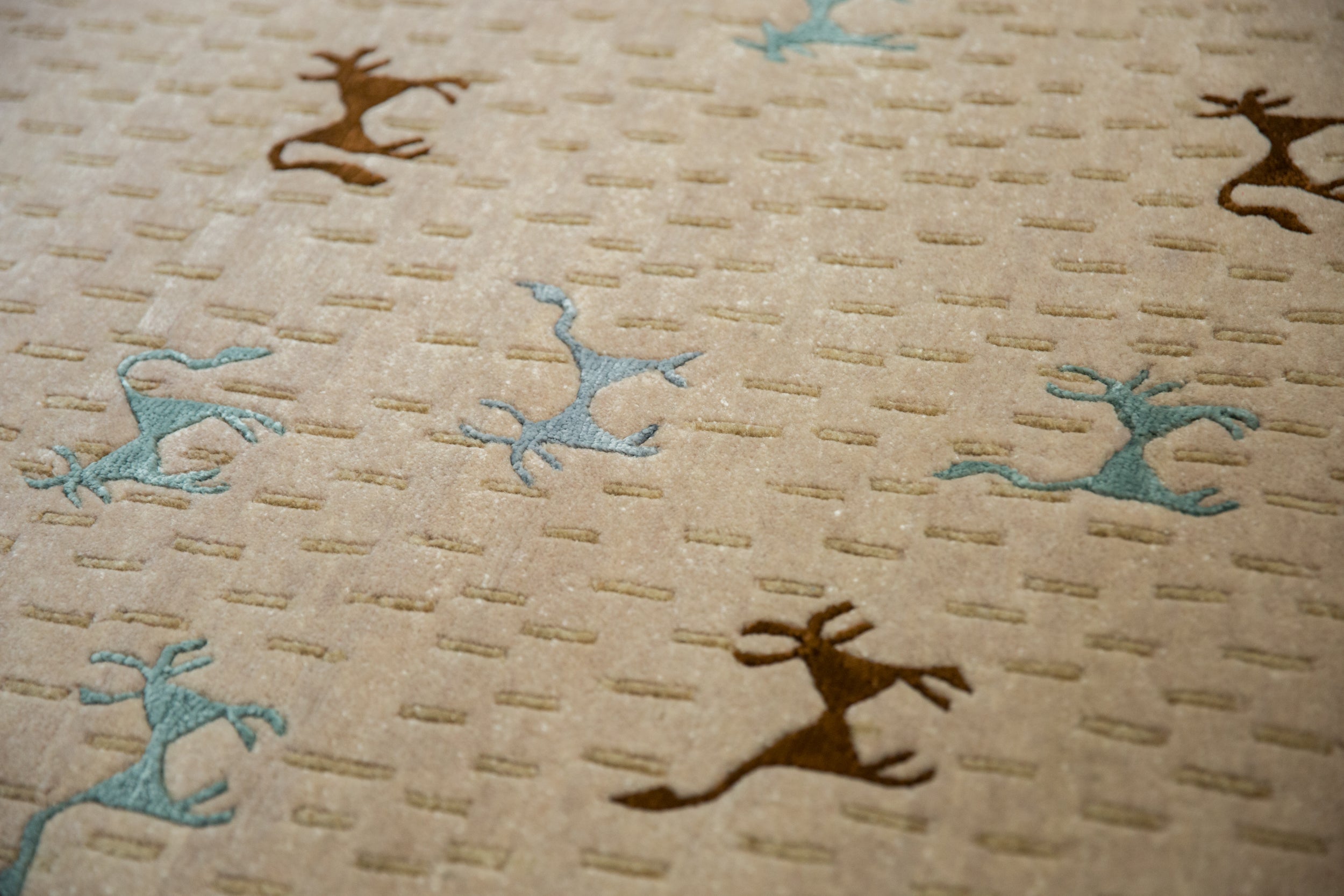 6x9 New Indian Folk Art Design Carpet by Old New House® - product image 3 for Resin Society