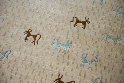 6x9 New Indian Folk Art Design Carpet by Old New House® - product image 4 for Resin Society