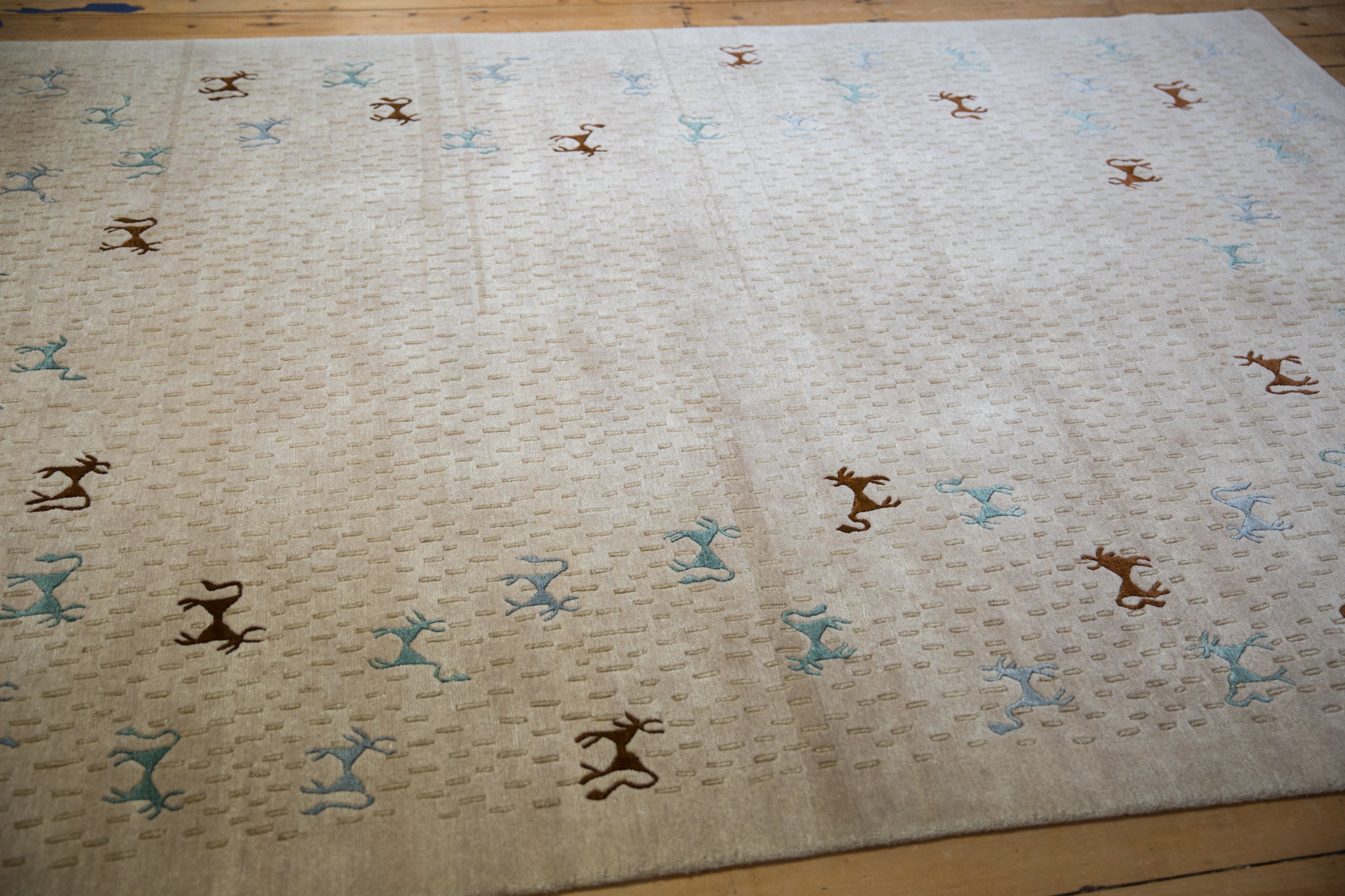 6x9 New Indian Folk Art Design Carpet by Old New House® - product image 9 for Resin Society