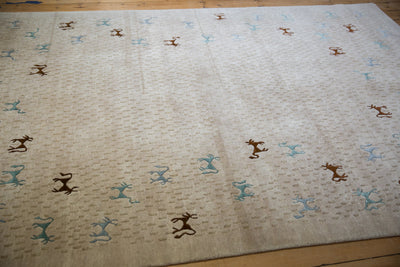 6x9 New Indian Folk Art Design Carpet by Old New House® - product image 9 for Resin Society