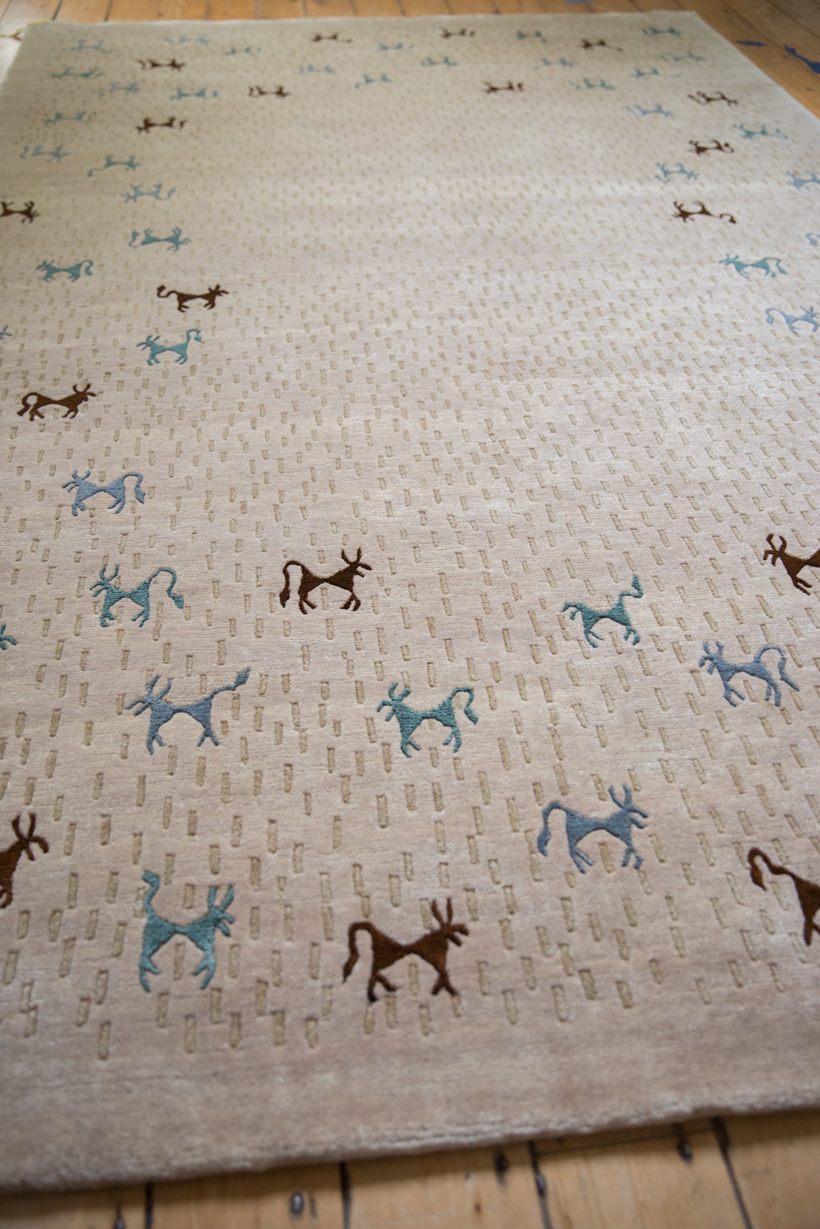 6x9 New Indian Folk Art Design Carpet by Old New House® - product image 11 for Resin Society