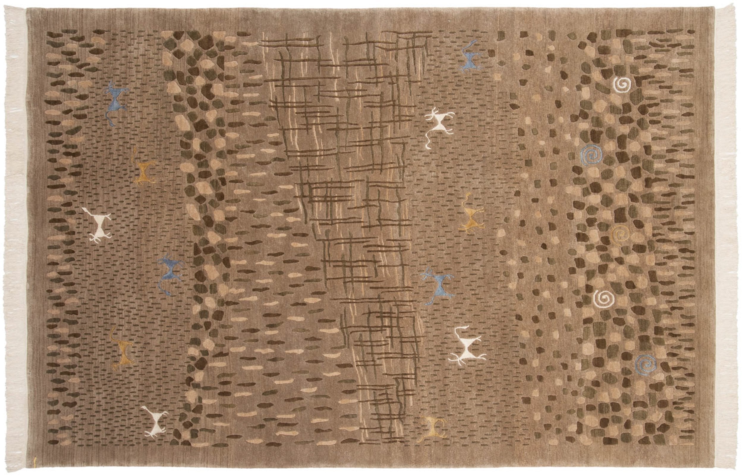 6x9 New Indian Folk Art Design Carpet by Old New House® - main product image for Resin Society