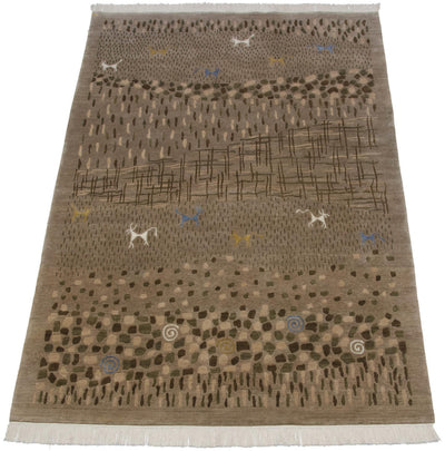6x9 New Indian Folk Art Design Carpet by Old New House® - product image 2 for Resin Society