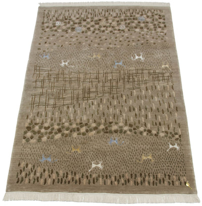 6x9 New Indian Folk Art Design Carpet by Old New House® - product image 3 for Resin Society