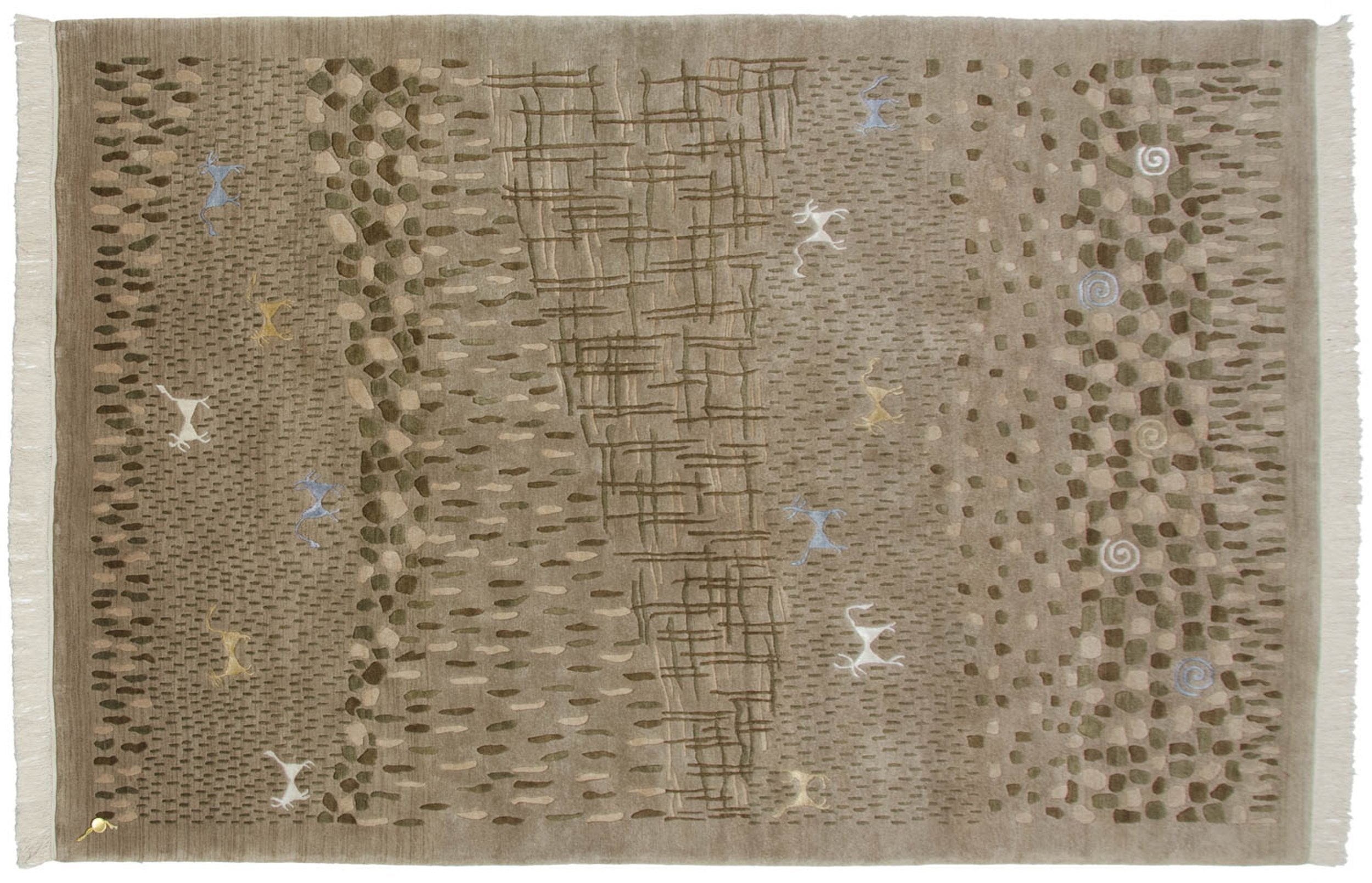 6x9 New Indian Folk Art Design Carpet by Old New House® - product image 8 for Resin Society