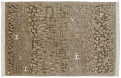 6x9 New Indian Folk Art Design Carpet by Old New House® - product image 8 for Resin Society