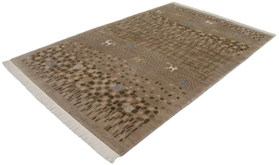 6x9 New Indian Folk Art Design Carpet by Old New House® - product image 9 for Resin Society