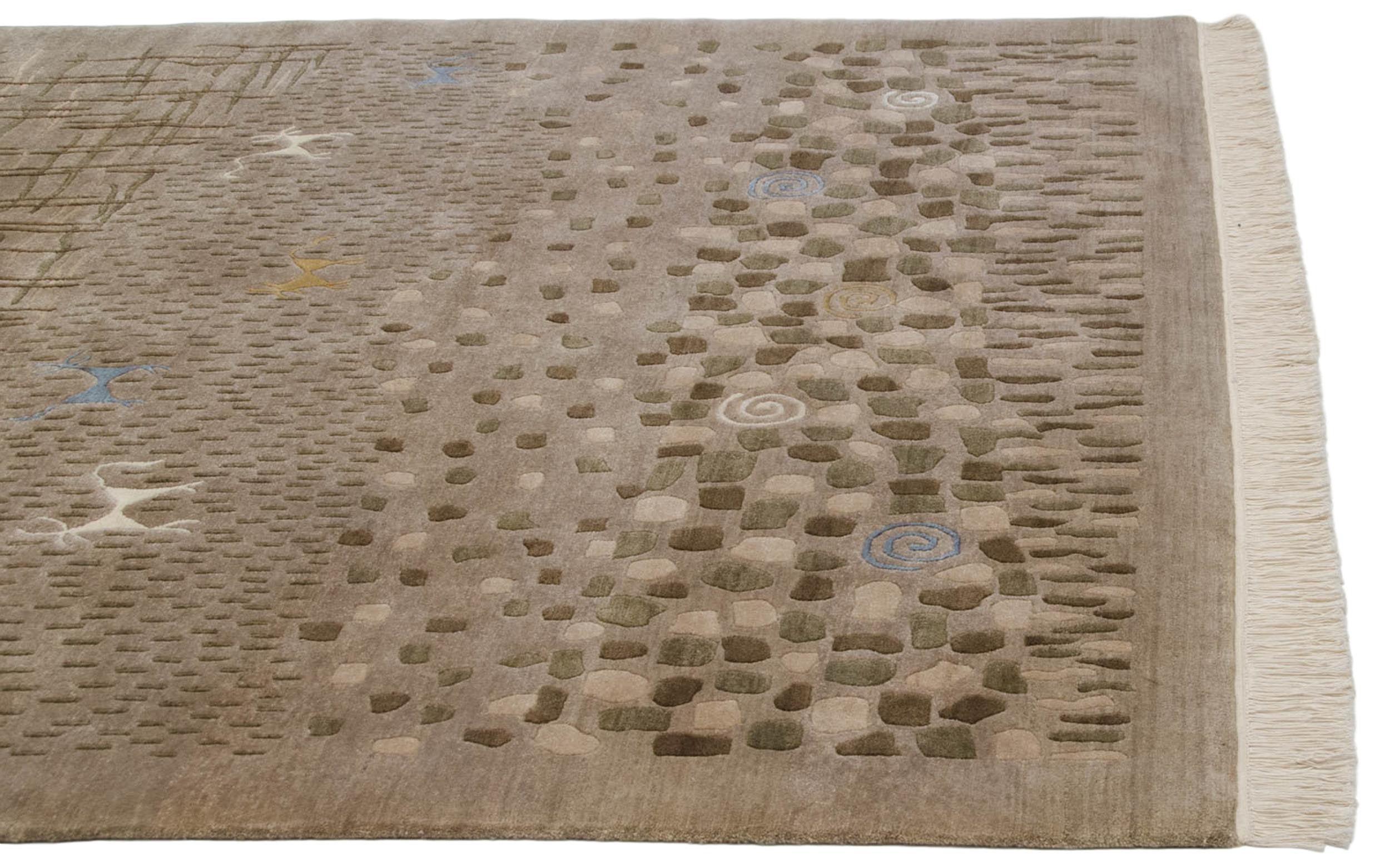 6x9 New Indian Folk Art Design Carpet by Old New House® - product image 11 for Resin Society