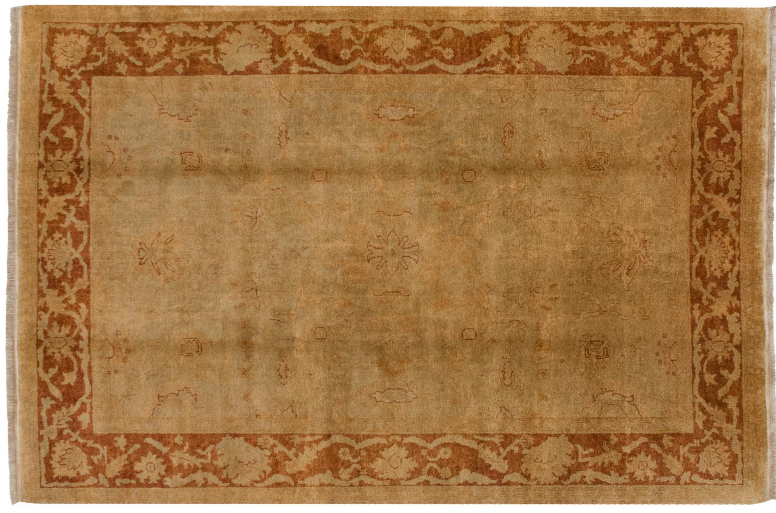 6x9 New Gold Wash Indian Oushak Design Carpet by Old New House® - main product image for Resin Society