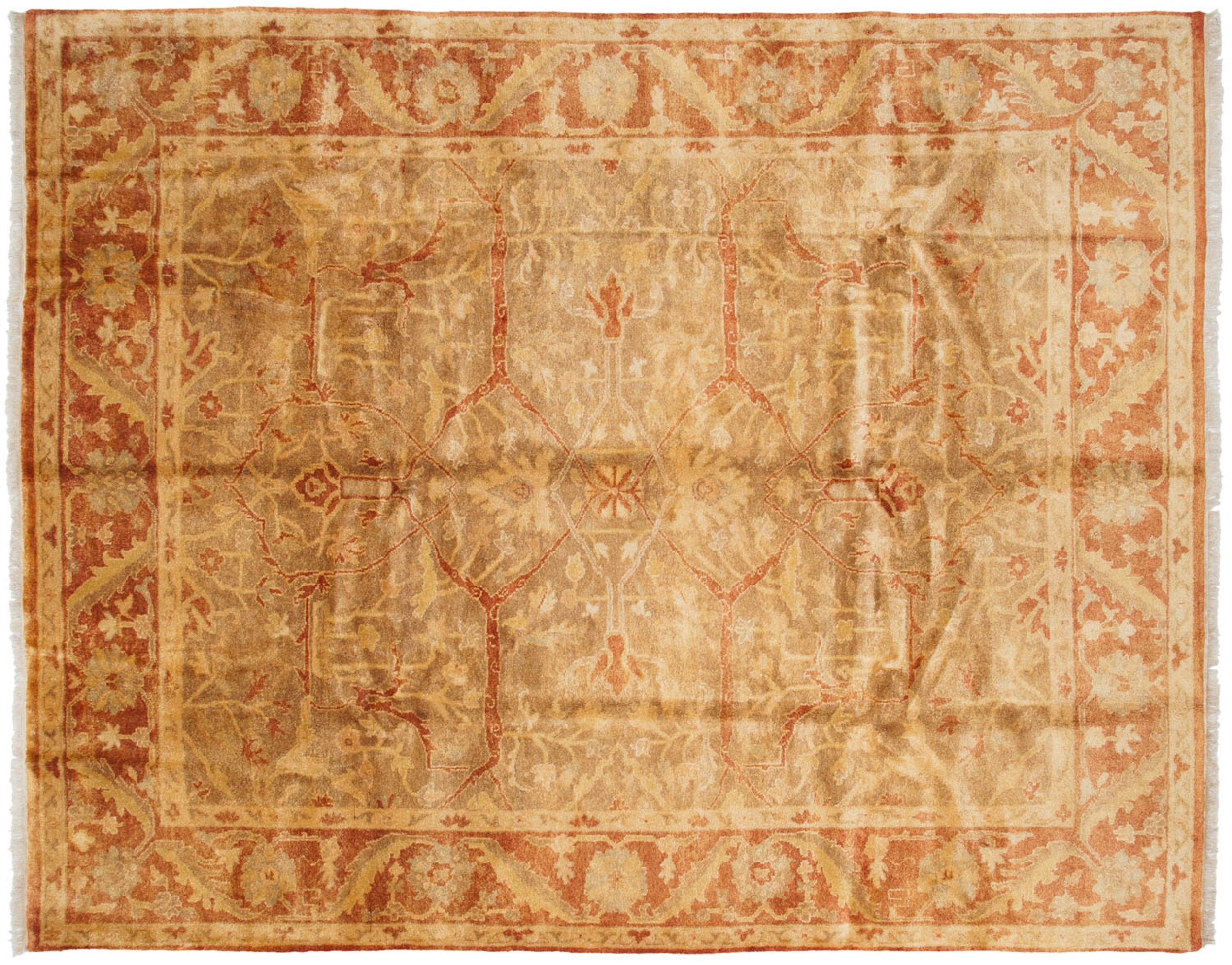 8x10 New Gold Wash Indian Oushak Design Carpet by Old New House® - main product image for Resin Society
