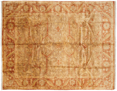 8x10 New Gold Wash Indian Oushak Design Carpet by Old New House® - main product image for Resin Society